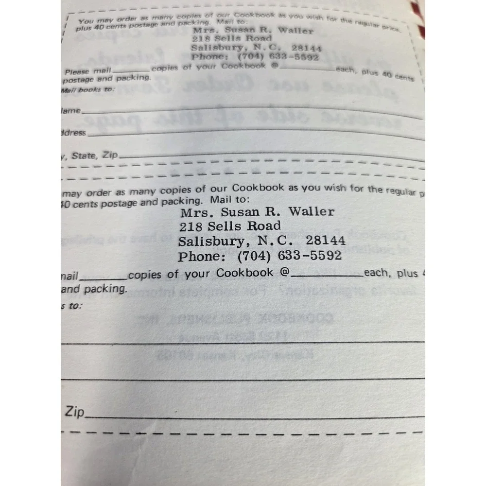John Calvin Presbyterian Church Salisbury North Carolina Cookbook 1976‎